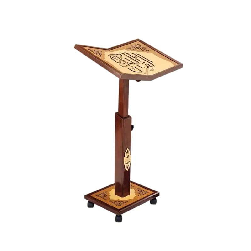 M i Y A ™ - Original Saagwaan Wood Quran Rehal – Premium Adjustable Holy Book Stand, Handcrafted Teak Quran Podium for Chair/Sofa/Bed, Height-Adjustable Religious Reading Stand (125 x 50 x 30cm)-image-47