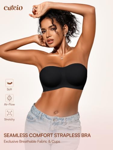 Image of Strapless Jelly Bras for Women - S-XL Seamless Padded Bandeau Bra