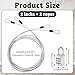 2 Pcs Cable Lock Double Loops 6.6Ft 2.5mm Long Silver Luggage Lock Safety Cable with Lock Stainless Steel Braided for Luggage,Outdoor, Clothesline