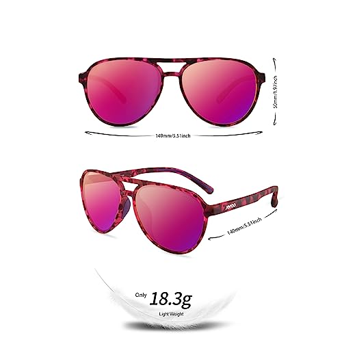 Image of Jefoo Polarized Aviator Sunglasses for Women Men Retro Trendy Sports Sunglasses for Outdoor UV400 Protection