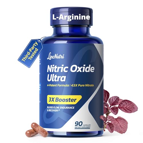 LincNutri Nitric Oxide Supplements for Men Nitric 1550mg L-Arginine HCl Nitric Oxide Booster for Men L-Citrulline ViNitrox & Oxystorm 3-Pathway Complex with BioPerine 90 Capsules