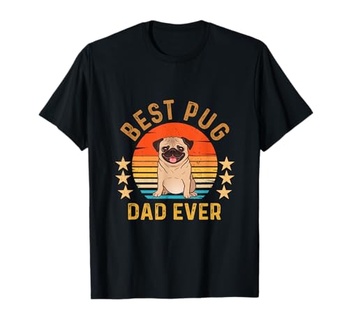 Photo de Best Pug Dad Ever Vintage Retro Funny Dog Lover T-Shirt