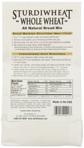 Sturdiwheat All Natural Bread Mix, Whole Wheat, 19-Ounce Package (Pack Of 4) #TOP1