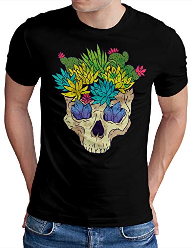 T-shirt grande taille homme Cactus Skull noir coupe confort 5XL