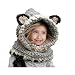 HEEMAA-Winter Kids Warm Fox Animal Hats Knitted Coif Hood Scarf Beanies for Autumn Winter (gray)