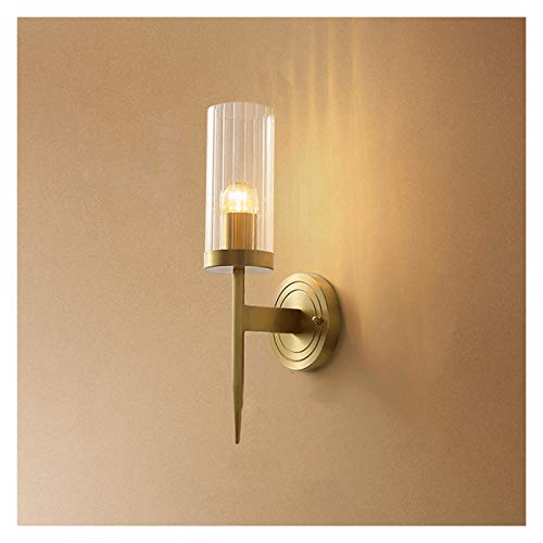 Lámpara de Pared de Lujo de Cobre, Sencilla y Ligera, con Dos Luces, para Interiores, Ideal para Dormitorio, Sala de Estar, Pasillo o Pared.