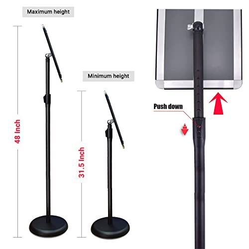 Vastexact Adjustable Pedestal Sign Holder- Heavy Duty Floor Stand, 360 Degree Rotate Aluminum Snap Open Frame- Vertical And Horizontal Sign Displayed (8.5 X 11 Inches) #TOP4