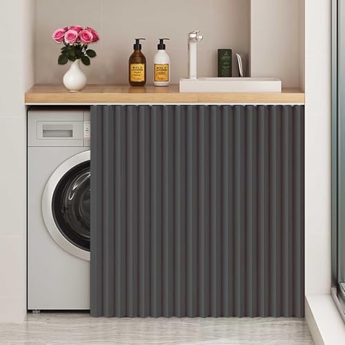 DSSHENGDS Cortinas con riel Deslizante Plegables multifuncionales Personalizadas, adecuadas para armarios y guardarropas-Black- W70cmxH200cm