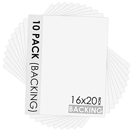 Mat Board Center, Pack of 10 White 16x20 Backer Boards/Matte Backing Board Great for Frames, Photos, Crafts