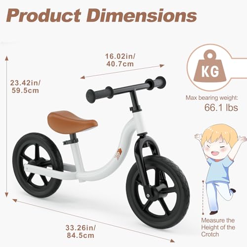 Glaf Toddler Balance Bike Kids Ride On Toys For 2 Years Old Boys Girls Baby Walker 18 Months To 5 Years 12 Inches No Pedal Training Bicycle With Adjustable Seat Height thumb #4