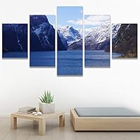 SIGNWIN 5 Panel Canvas Wall Art Modern Art Dramatic Farmhouse/Country Mountain Multicolor Nature Photography for Home Decorations Ready to Hang - 60