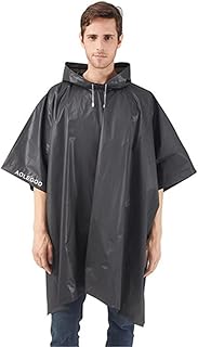 2 pack of Rain Ponchos, EVA Portable Adults Waterproof Ponchos, Reusable raincoat with Hoods for Camping, Hiking Travel, Amusement Parks, Festival Mac