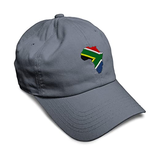 Soft Baseball Cap South Africa Flag B Embroidery Africa South Africa Twill Cotton Dad Hats for Men & Women Dark Grey Design Only