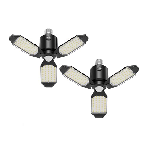 Motion Sensor Garage Light, 80W Motion Activated LED Shop Light for Stairway, Workshop, Basement 2Pack