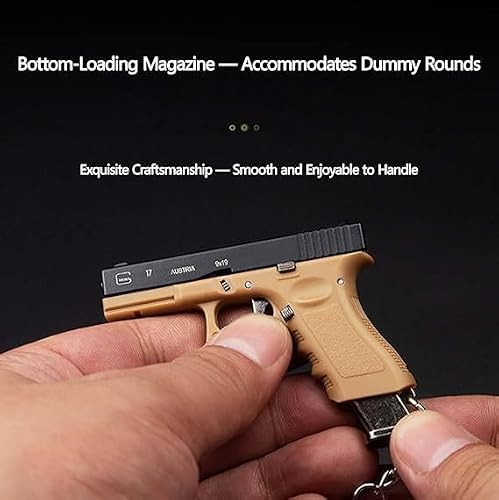 The Quickdraw Keychain - Mini Pistol & Holster 1:4 Scale Novelty Gun Shape Key Ring Accessory, Plastic Decorative Keychain