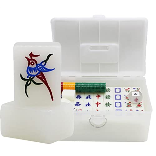 Chinese Mahjong Suet White Household 36mm 144 Tiles Acrylic miniatura 1