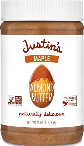 Image of Justin's Maple Almond Butter, No Stir, Gluten-free, Non-GMO, Responsibly Sourced, 16 Ounce Jar
