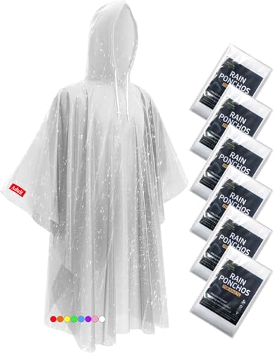 Disposable Rain Ponchos - Extra Long Waterproof Emergency Poncho with
