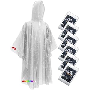 Hitituto Rain Ponchos for Adults – Extra Long Emergency Poncho with Hood, 6/12/24 Family Pack Raincoat, Home Survival Kits