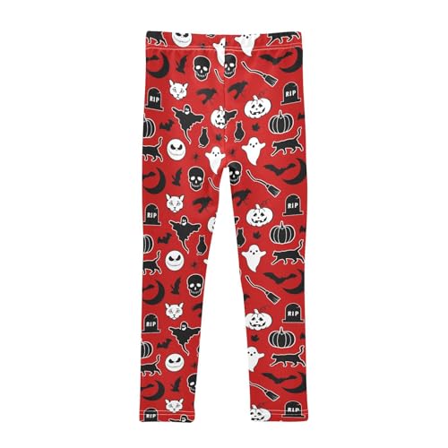Girls Basic Leggings Baby Girls Pants Halloween Soft Footless Stretchy Tights Pants 4-10Y2