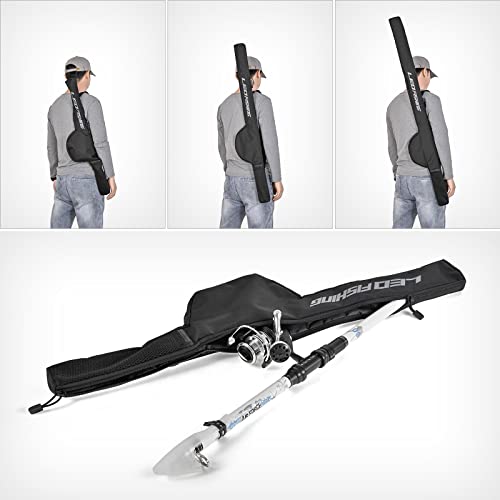 LEOFISHING Portable Fishing Rod Case Folding Fishing Pole Bag Fishing Pole Tackle Protective Cover Case Fishing Spinning Rod Bag Special Design for Fishing Poles with Reels 3 Size (Small) - Thumbnail 4