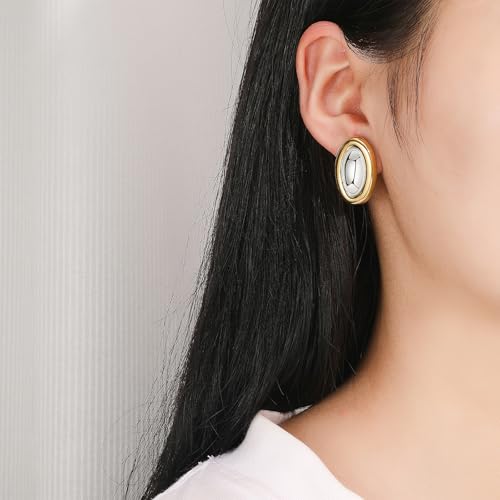 Vintage Gold and Silver Colors Earrings Fashion Geometric Stainless Steel Earrings for Women3