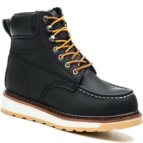 AZXPROT Work Boots for Men, 6" Soft Toe Wedge Sole