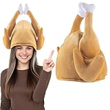 WJA Thanksgiving Roasted Turkey Hat for Adult Costume Christmas Party Orange, Large