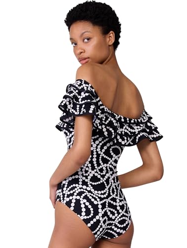 kate spade new york Women's String of Pearls Triple Ruffle One Piece2