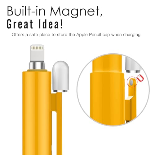 Image of MoKo Holder Case for Apple Pencil 1st Generation, Retractable Apple Pencil 1st Case Protective iPad Pencil Sleeve Skin Cover with Sturdy Clip, Papaya