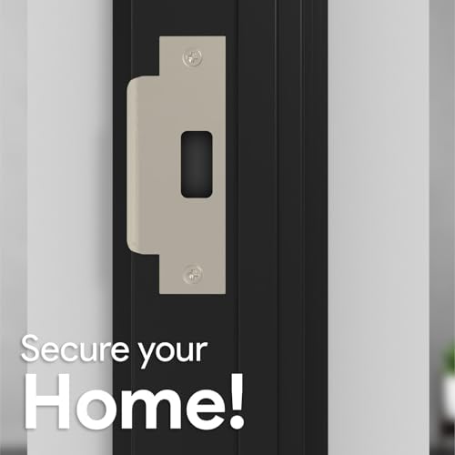 Image of Mega Handles T-Strike Door Plate - Durable Door Strike Plate, Silver Strike Plates for Interior Doors