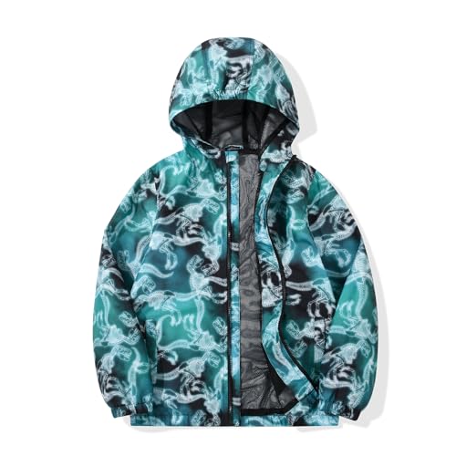 Image of SNOW DREAMS Boys Waterproof Rain Jacket Windbreaker Lightweight Coat Kids Raincoat Outerwear