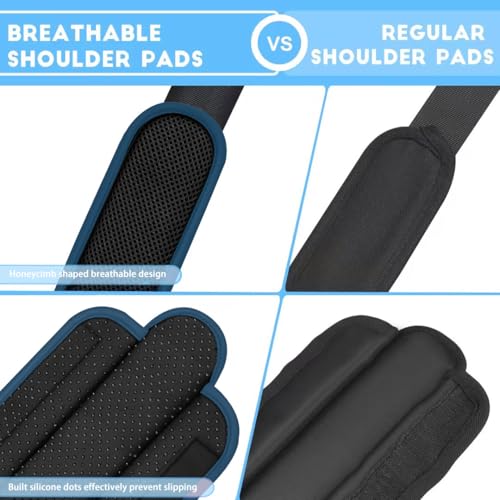 Image of ZINZ 2-Pack Universal Shoulder Pad with Ultra Thick Cushion for Bag Luggage Bag Crossbody, Plus Long & Anti-Slip & Breathable,Black-Blue Edge