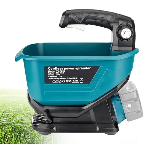 YEX-BUR Düngerstreuer für Makita 18V Lithium-Akku Tragbar Handstreuer mit 5-stufige Drehzahlregulierung 3 7 L deckt bis zu 8.000 sq. ft. ab (ohne Akku)