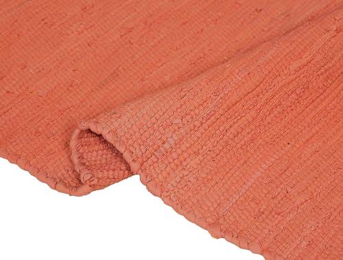 Tapete 2x3 ft multicolor de algodón tejido a mano miniatura 4