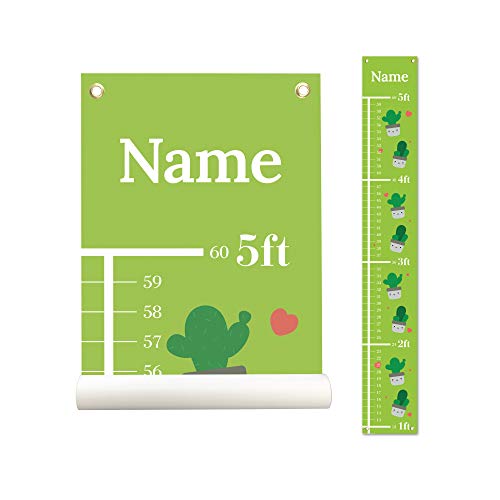 Personalized Kids Canvas Growth Chart, Height Chart, Growth Chart Banner, Cactus