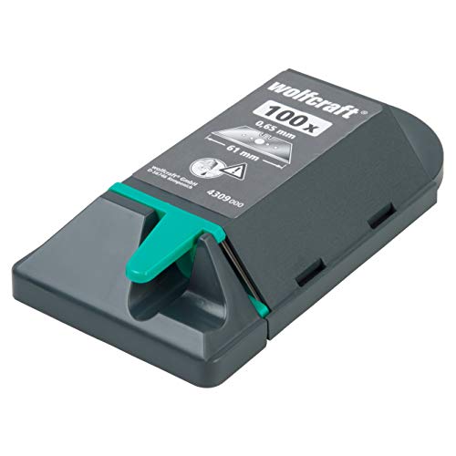 wolfcraft 100 Profi-Trapezklingen 0 65 x 61 mm in Spenderbox I 4309000 I Ersatzklingen