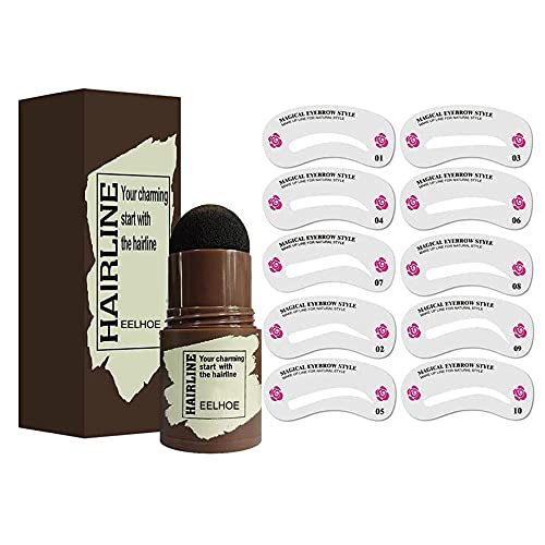 Eyebrow Stamp Stencil Kit - 1 Step Eyebrow Stamping and Shaping Kit for Perfect Brow, 24 Eyebrow Stamp Stencils Kit, Long-lasting, Waterproof (gray)