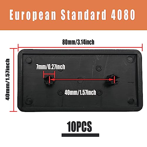 Image of 4080 European Standard Plastic Aluminum Profile End Caps, Black Rectangle 80x40mm (10pcs)