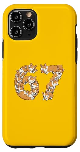 Funny Corgi Loaf Dog 6 7 Meme Six Seven Pembroke Welsh Corgi Case for iPhone 11 Pro