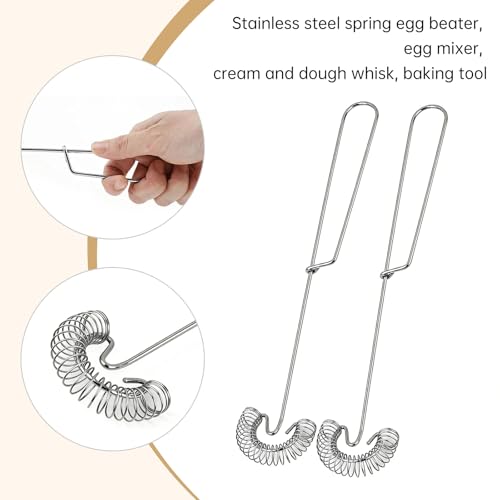 Spiral Whisk Stainless Steel Robust Whisk Sauce Stirrer Milk Mixer Nozzle Foamer Coffee Mixer 2 Pieces - Image 5