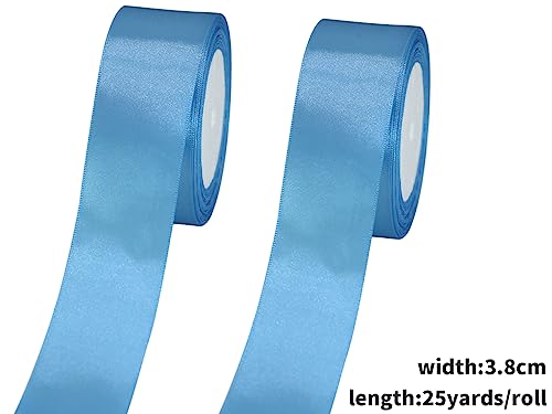 Premium Blue Satin Ribbon 1.5 Inch - 50 Yards for Gift Wrapping, Floral Decor, Weddings & DIY Projects - Luxurious Silk Finish for Valentine's & Mother's Day 4 Premium Blue Satin Ribbon 1.5 Inch - 50 Yards for Gift Wrapping, Floral Decor, Weddings & DIY Projects - Luxurious Silk Finish for Valentine's & Mother's Day - Image 3