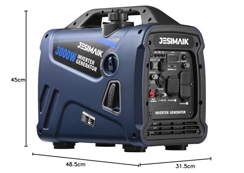 JESIMAIK インバーター発電機 JM3000Xi 最大出力3.2kVA 正弦波 ガソリン発電機 高出力AC(定格3000W / 最大3200W 3ポート) 軽量 静音発電機 USB/DC出力 長時間運転 過負荷・オイル不足保護 並列運転 50Hz/60Hz切替 建築作業 DIY 移動販売 災害時やイベントで活躍 防災安全協会推奨 10枚目