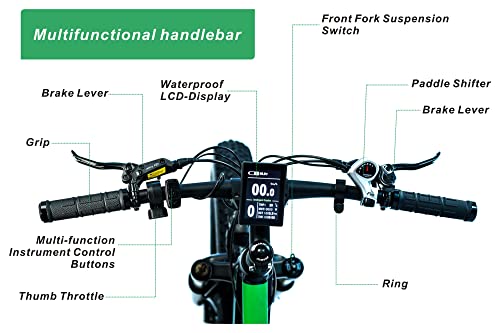 CEAYA E-Bike für Herren und Damen mit 17Ah Batterie und Shimano 7-Gang-Schaltung