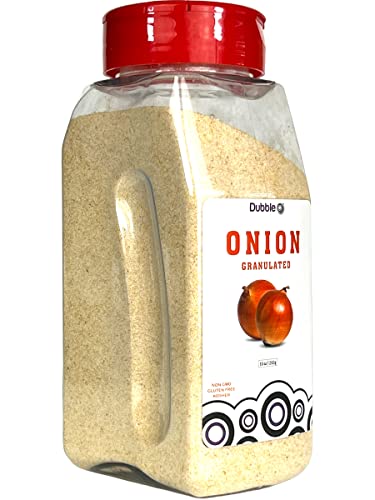 Granulated Onion - 10 Oz. - Non Gmo, Kosher, Halal, And Gluten - Dubble O Brand #TOP5