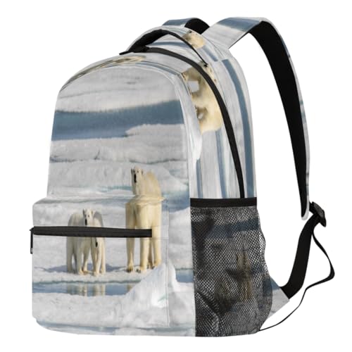 Sac à dos ours polaire grand format pour école, rando et voyage