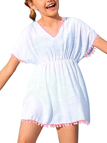 Image of Fommykin Girls Swimwear Cover Ups Kids Beach Bathing Suit Coverups Cute Sweet Bikini Swimsuit Tunic Dress