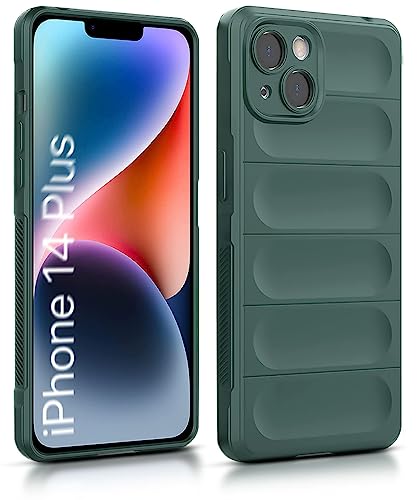 Image of WOW IMAGINE Ultimate Silicon Back Cover Case for Apple iPhone 14 Plus | Military Grade Drop Protection Shockproof Bumper | Anti-Slip Grip | Scratch Proof Micro-Fibre Cloth Inside (Forest Green)