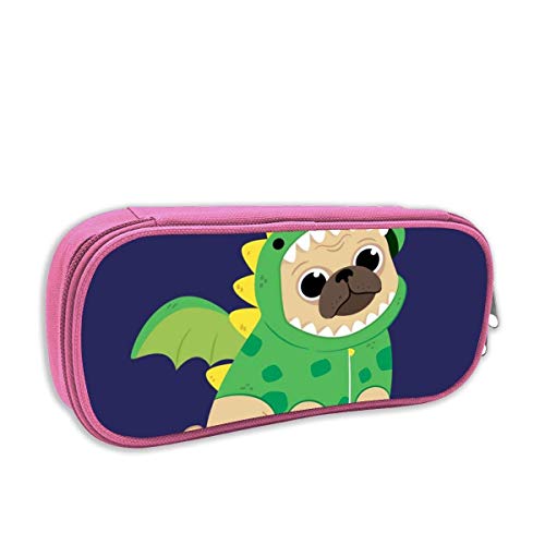 Preisvergleich Produktbild BSYZ Cartoon Welpe in einem grünen Dinosaurier Kostüm Bleistiftkoffer Bleistiftbeutel mit großer Kapazität Make-up-Beutel Langlebiges Studentenpapier Beste für Schule / Büro