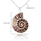 BOBEINI Natürlicher Ammonit Fossil Anhänger Schmuck Ton Silber Ammonit Fossil Stein umwickelt Anhänger Halskette Modeschmuck, Silber